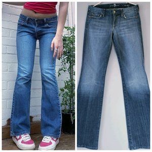 Y2K classic 7 seven for all Mankind 90s jeans Destroyed BB flared bootcut denim